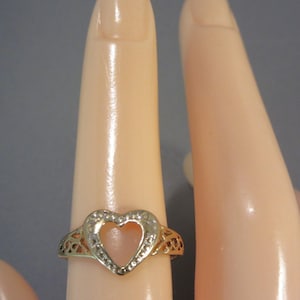 Vintage 10k Open Heart Ring, Size 5.75