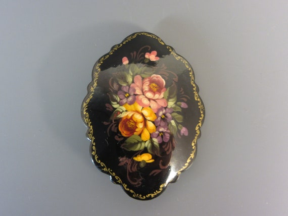 Vintage Russian Colorful Flower Bouquet Brooch, A… - image 3