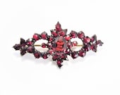 Vintage Bohemian Garnet Brooch Antique Estate Jewelry