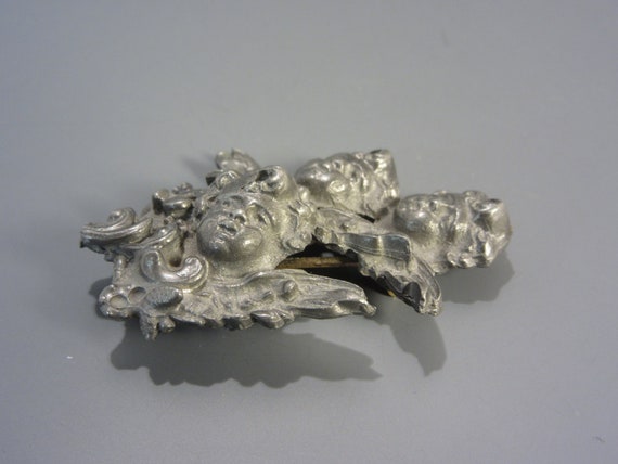 Vintage Pewter Angel Cherub Brooch, Made in Austr… - image 3