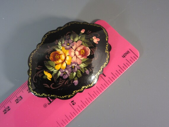 Vintage Russian Colorful Flower Bouquet Brooch, A… - image 6
