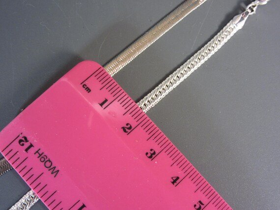 Two Herringbone Chain Bracelets, Silver Tone - image 6