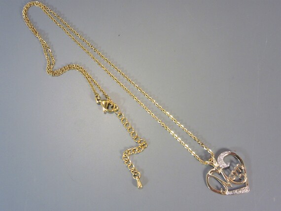 Vintage Gold Vermeil Heart Pendant Necklace for M… - image 2