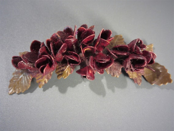 Antique Flower Brooch, Vintage Early Plastics Jew… - image 1