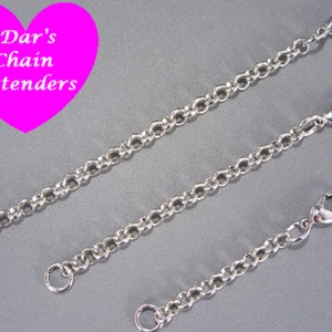 Necklace Chain Extender Lobster Clasp Silver Tone