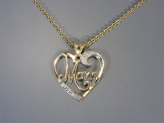 Vintage Gold Vermeil Heart Pendant Necklace for M… - image 1
