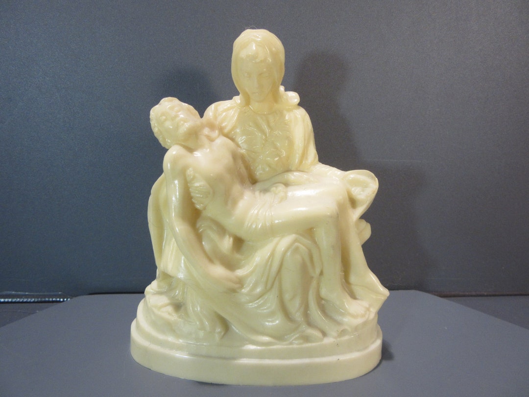 Vintage Pieta Statue, Mary Holding Jesus Molded Plastic Etsy