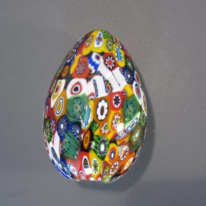 Vintage Millefiori Egg, Venetian Art Glass