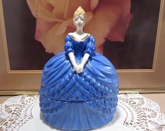 Vintage Vanity Victorian Lady Powder Box