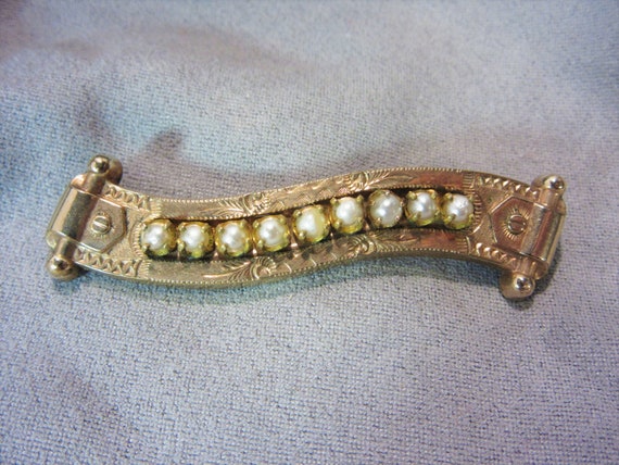 Antique Victorian Brooch Rolled Gold Plated, Esta… - image 5