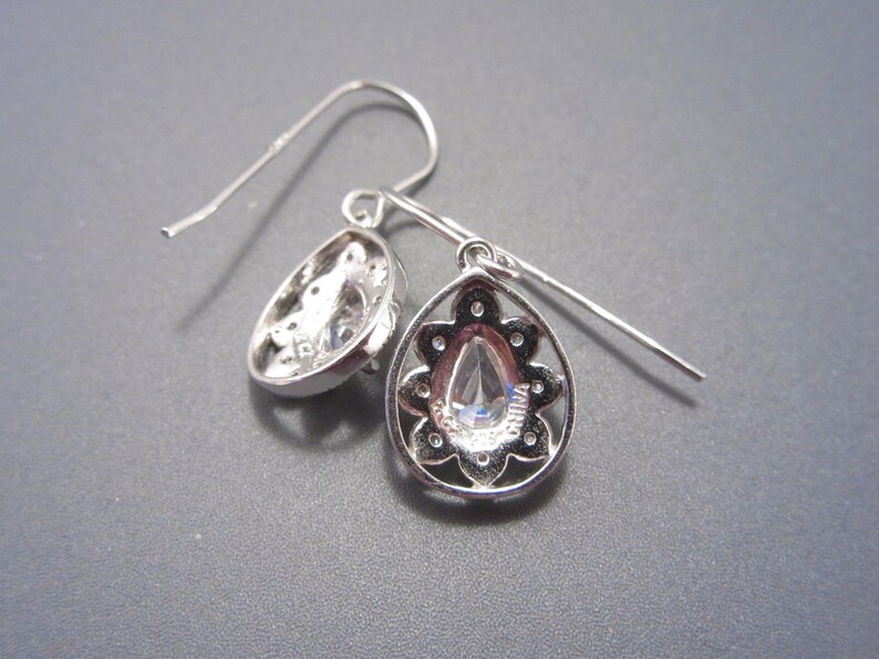 Sterling Cubic Zirconia Dangle Earrings