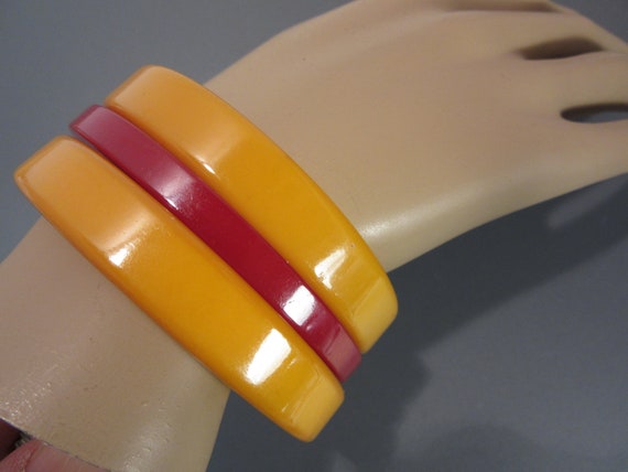 Vintage Art Deco Bakelite Bangle Bracelets, Lot o… - image 2