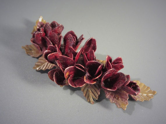 Antique Flower Brooch, Vintage Early Plastics Jew… - image 3