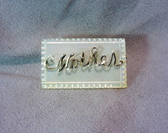 Vintage Mother of Pearl Wire Brooch for Mom