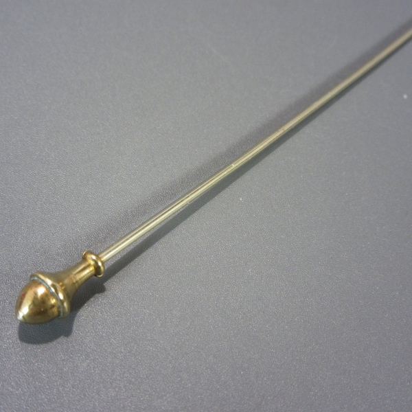 Antique Estate Hatpin Gold Gilt Top, 6.25 Inch Long