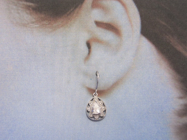 Sterling Cubic Zirconia Dangle Earrings