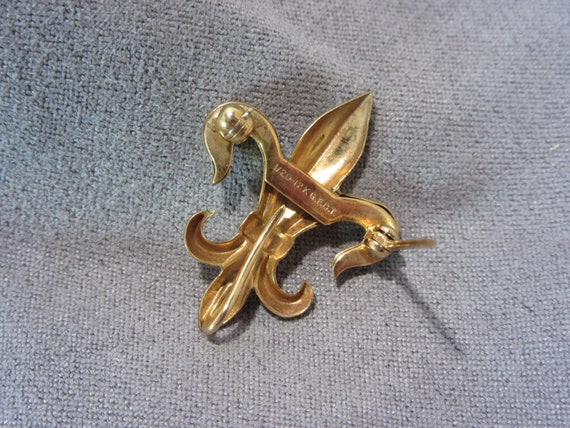 Vintage Gold Filled Fleur De Lis Watch Pin - image 4