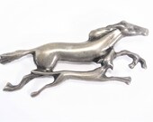 Vintage Art Deco Sterling Horse Brooch Estate Jewelry