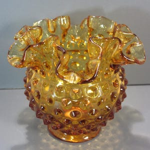 Vintage Fenton Hobnail Bowl Vase, Pre 1970