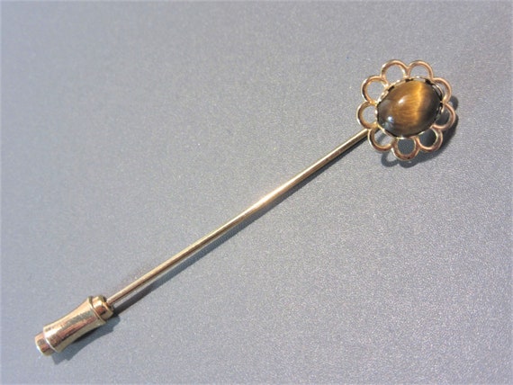 Vintage Tiger Eye Stick Pin - image 6