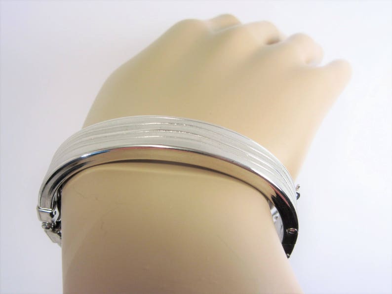 Vintage Coro Bangle Bracelet Hinged Silver Tone