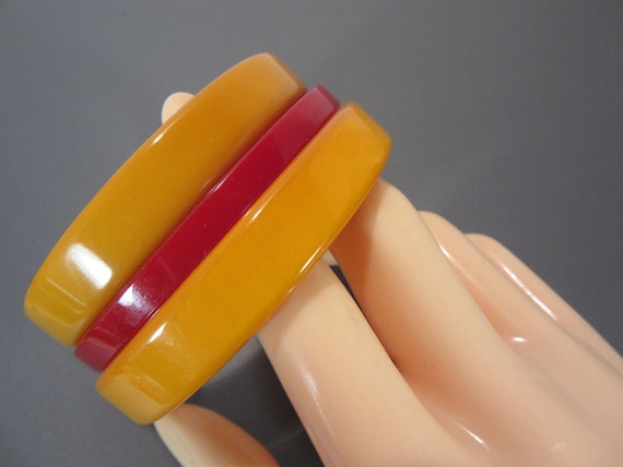 Vintage Art Deco Bakelite Bangle Bracelets, Lot o… - image 5