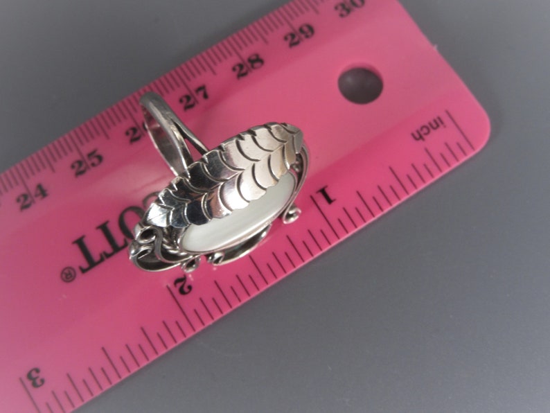 Large Vintage Southwestern Mother of Pearl Sterling Ring Size 8