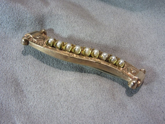 Antique Victorian Brooch Rolled Gold Plated, Esta… - image 2