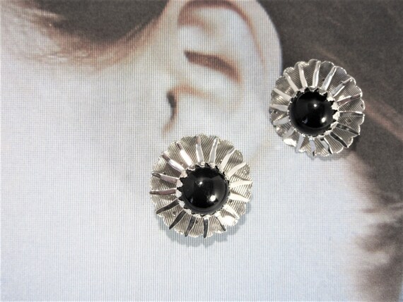 Sarah Coventry Black Silver Earrings Black Beauty… - image 6