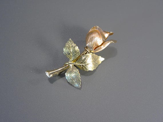 Vintage Krementz Rose Bud Lapel Pin Brooch