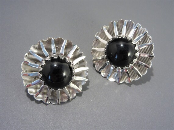 Sarah Coventry Black Silver Earrings Black Beauty… - image 7