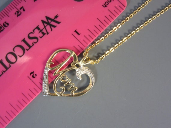 Vintage Gold Vermeil Heart Pendant Necklace for M… - image 4