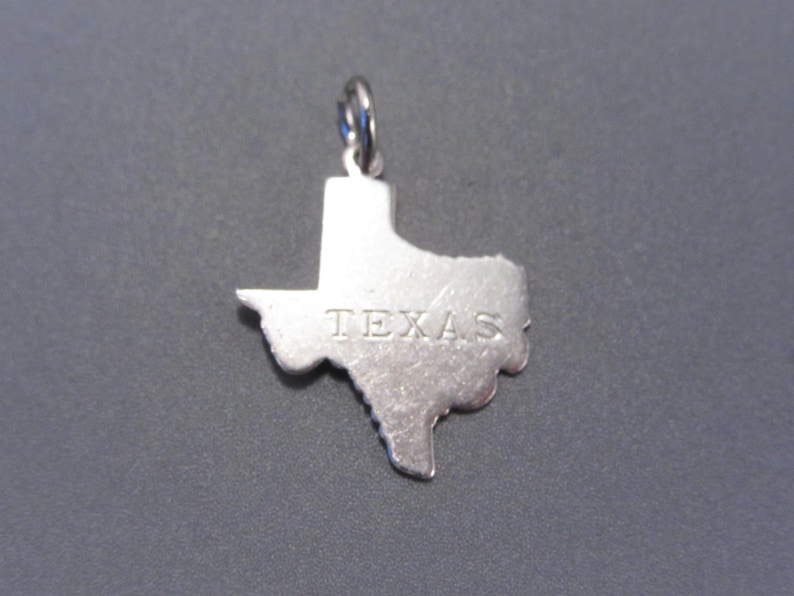 Vintage Sterling Texas State Charm or Pendant Plain State Shape