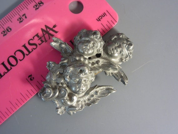 Vintage Pewter Angel Cherub Brooch, Made in Austr… - image 5