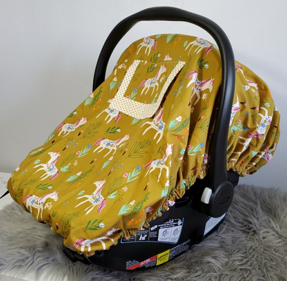 Unicorn Carseat Cover for Baby,Baby Carseat Cover with Window, Fitted Infant Carseat Canopy with Window Il_570xn