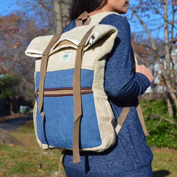 Himalayan 100% Hemp Rucksack Bag, Hemp BackPack