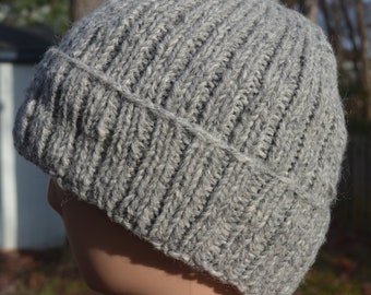 Khumbu Hand Knit Beanie, Hand Knit Hat, Hand Knit winter hat with Fleece Lining, Comfy and Warm