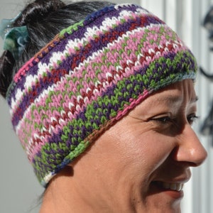 Diadema/Calentadores de orejas Namche rojos, diadema tejida a mano, calentadores de orejas de lana, orejeras suaves con forro polar. Calentadores de cuello.