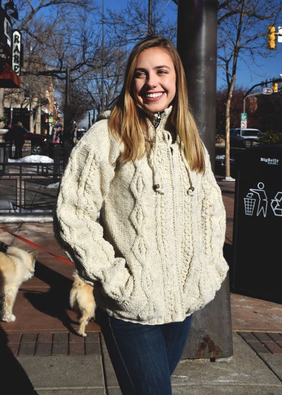 fleece lined wool sweater