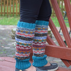 Namche Leg warmers , Hand-Knitted with Fleece Lining, Comfy and Warm. Perfect for cold winter days image 4