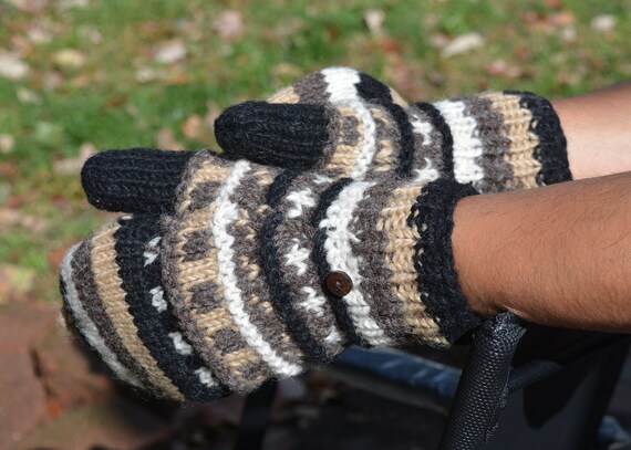Knitted Gloves Top Rated Mittens For Warmth Men Convertible Mitten