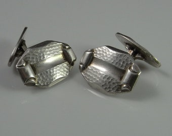 1920s Antique European Art Deco Handmade Silver Cufflinks Cuff Links 20s Jewelry Accessories Gifts Groom Him Husband Dad Father Son