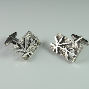 Vintage Silver Cufflinks Geometric Cuff Links Unisex Gifts Cufflinks 1970s Gifts