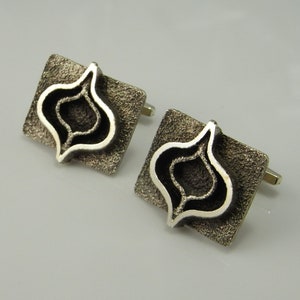 Vintage Unique Modernist Geometric Cuff Links 1950s 1960s 1970s Abstract Mid Century Cufflinks as Gift with Box Mens Accessories