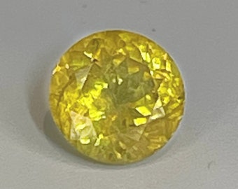 Unheated Round Yellow Sapphire Round Brilliant Cut Sapphires Loose Canary Yellow Fancy Sapphire No Heat Sapphire Anniversary Color Wedding