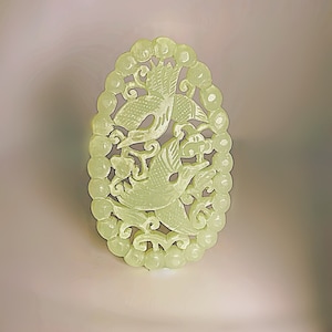 アンティーク彫刻翡翠バングル（鑑定書付き）清朝翡翠バングル（未処理