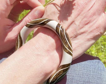 Royal Copenhagen Porcelain Bangle 1960s 1970s Handpainted Ceramic Bangle Modernist Bangle Unisex Handmade Bangle Unique