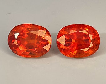 Pair Fanta Garnet Mandarin Garnet Spessartite Spessartine Garnet 9.65 cttw Loose Orange Garnet Neon Orange Garnet Orange Garnet Earrings