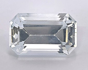 Goshenite Colorless Beryl w. Report Natural Untreated Emerald Cut Beryl