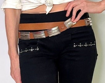 Ceinture concho vintage en argent sterling Ceinture concho amérindienne en argent